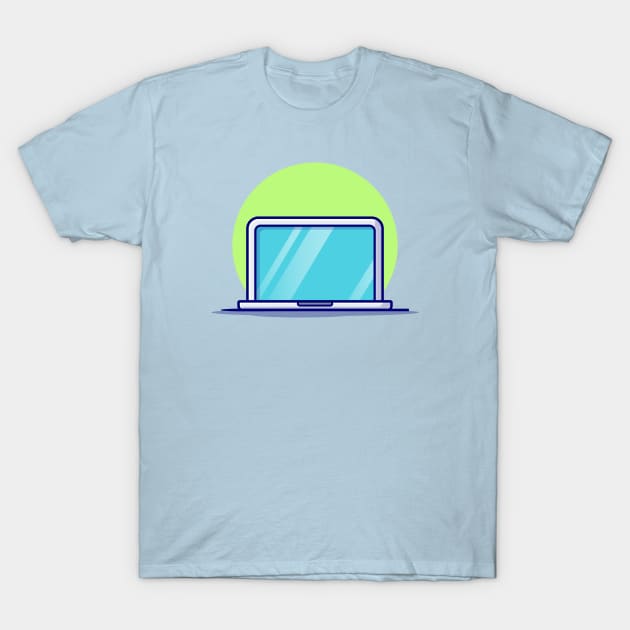 Laptop Cartoon Vector Icon Illustration T-Shirt by Catalyst Labs